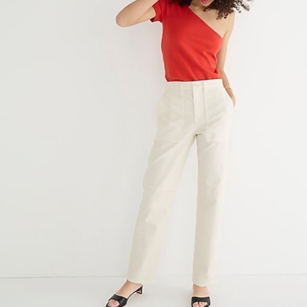J crew garment dyed cargo pant chino twill natural